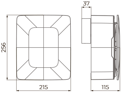 Blauberg Qubit-E 35/60 TH - Dimensions