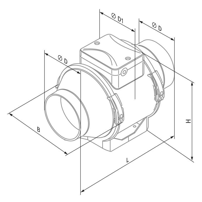 Blauberg Turbo 250 - Dimensions