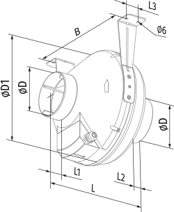 Blauberg Centro 250 W1 - Dimensions