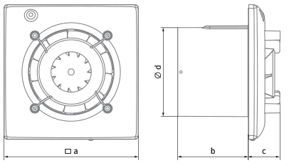 Blauberg Omega 100 H - Dimensions