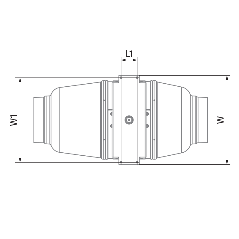 Blauberg Iso-Mix 150 W1 - Dimensions