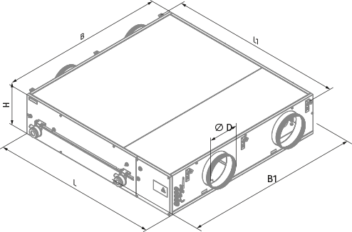 Blauberg KOMFORT EC DBW 900-E L S21 DTV - Dimensions