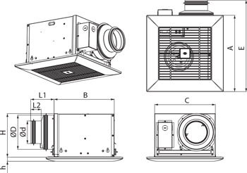 Blauberg Ceileo 300 H - Dimensions