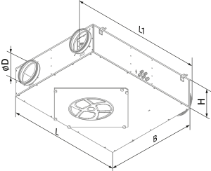 Blauberg KOMFORT ERV EC DB 150 R S14 - Dimensions